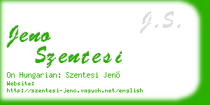 jeno szentesi business card